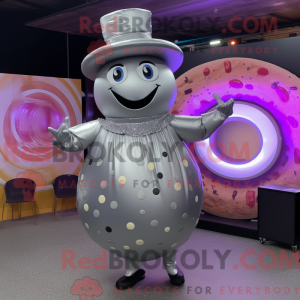 Silver Donut mascot costume...