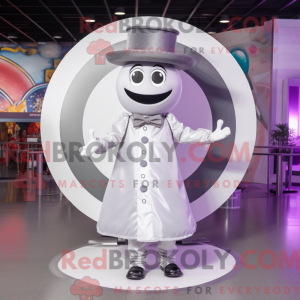 Silver Donut mascot costume...