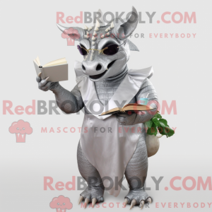 Sølv Triceratops maskot...