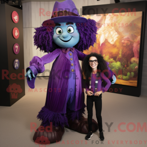 Purple Witch maskot kostume...