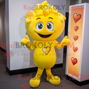 Gult hjärtmaskot drakt...