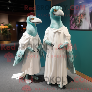 Teal Vulture mascot costume...
