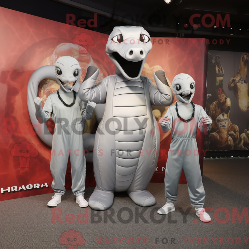 Silver hydramaskotdräkt med joggingbyxor och slipsar - Hydra Mascots - REBROKO_226575 - RedBrokoly.com
