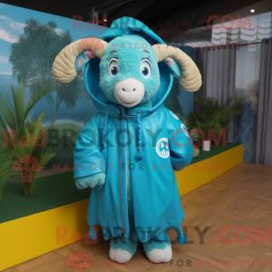 Turkis Ram-maskotdraktfigur...