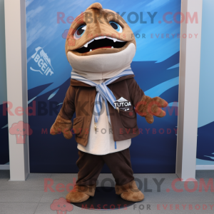 Brown Tuna mascot costume...