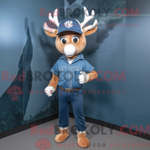 Navy Deer-maskotdraktfigur...