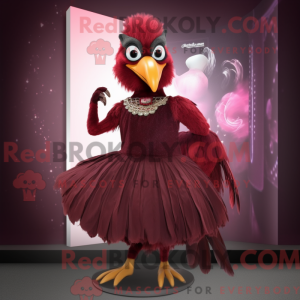 Maroon Crow-mascottekostuum...