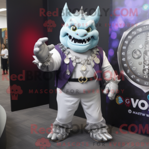 Silver Ogre maskot kostume...