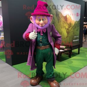 Magenta Leprechaun maskot...