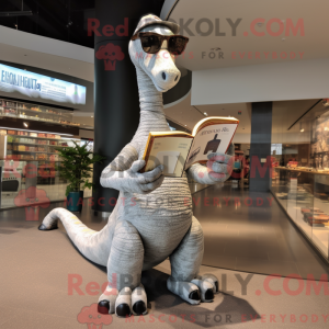 Sølv Brachiosaurus maskot...