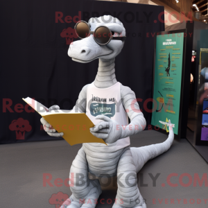 Silver Brachiosaurus mascot...