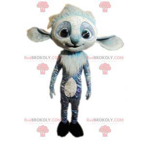 Mascote criatura peluda azul e engraçada - Redbrokoly.com