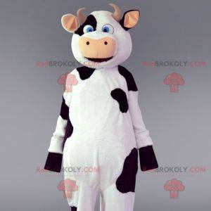 Mascotte mucca bianca e nera. Costume da mucca - Redbrokoly.com