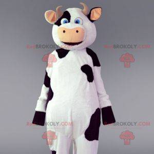 Witte en zwarte koe mascotte. Koe kostuum - Redbrokoly.com