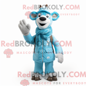 Sky Blue Giraffe maskot...