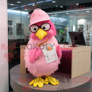 Pink Canary maskot kostume...