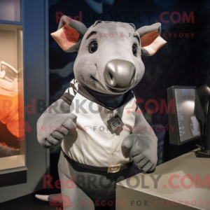 Grå Tapir-maskotdraktfigur...