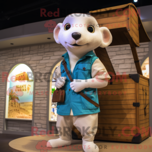 Tan Hermelin maskot kostume...