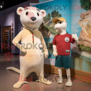 Tan Hermelin maskot kostume...