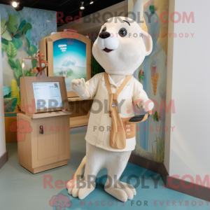 Tan Hermelin maskot kostume...