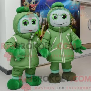 Mascotte de personnage vert...