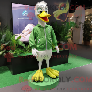Lime Green Swan mascot...