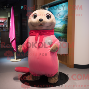 Pink Seal maskot kostume...
