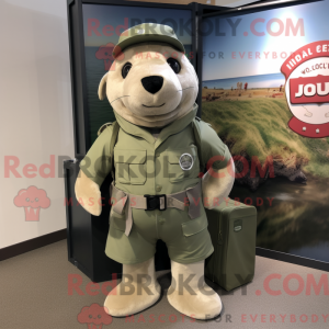 Olive Seal Maskottchen...