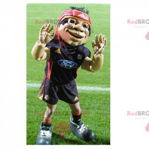 Mascotte d'homme sportif de rugbyman - Redbrokoly.com