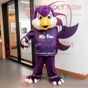 Lilla Falcon maskot kostume...