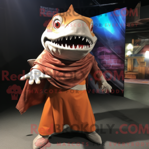 Rust Shark mascot costume...