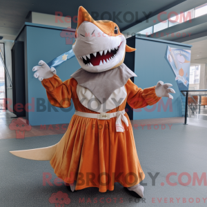 Rust Shark mascot costume...