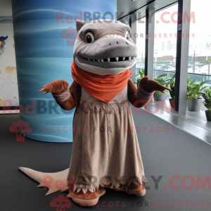Rust Shark mascot costume...