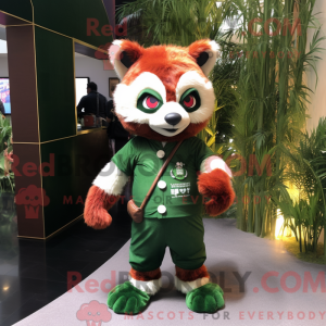 Skovgrøn Rød Panda maskot...