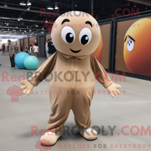Tan Petanque Ball maskot...