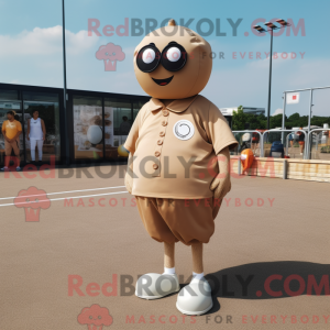 Tan Petanque Ball maskot...