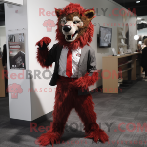 Red Werewolf mascot costume...