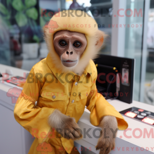 Guld Capuchin Monkey maskot...