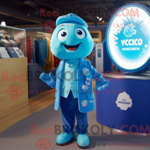 Cyan Ceviche mascot costume...