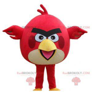 Mascote pássaro vermelho e branco do Angry Birds -