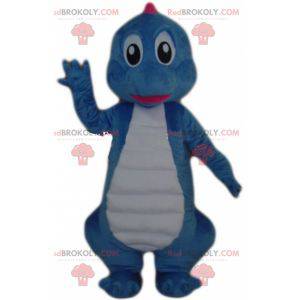 Kæmpe blå og hvid dinosaur maskot - Redbrokoly.com