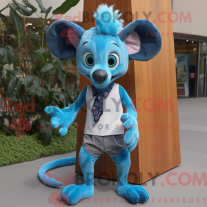 Blue Aye-Aye mascot costume...