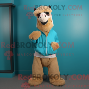 Cyaan Camel mascottekostuum...