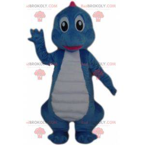 Obří modrý a bílý dinosaurus maskot - Redbrokoly.com