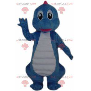 Reusachtige blauwe en witte dinosaurusmascotte - Redbrokoly.com