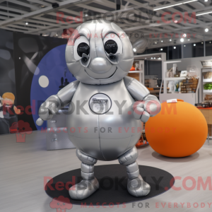 Silver Handball Ball mascot...
