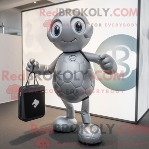 Silver Handball Ball mascot...