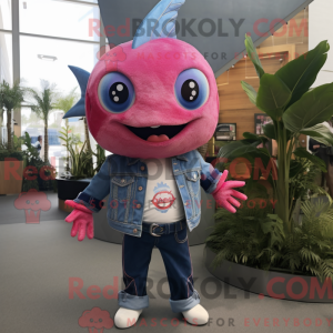 Magenta Tuna mascot costume...