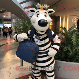 Navy Zebra maskot kostume...