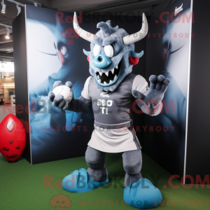 Gray Devil mascot costume...